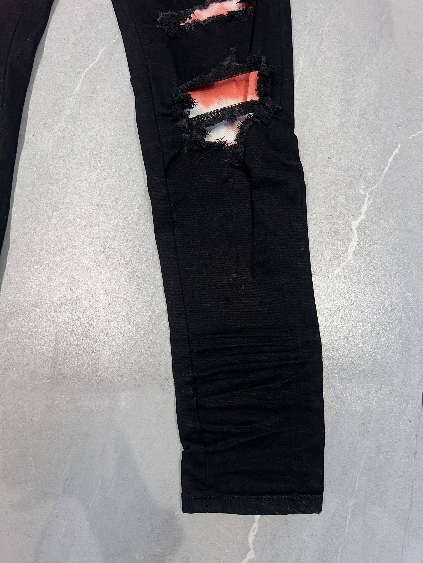 DISTRESSED DENIM “Orange Trash Black”
