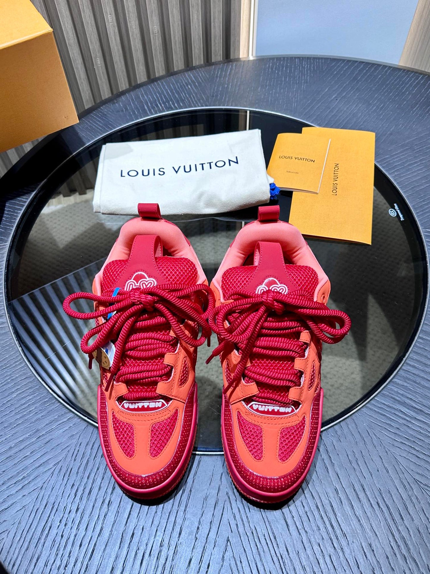 CHUNKY SKATE TRAINER “Fire Red”