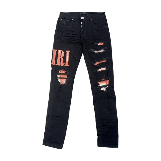 DISTRESSED DENIM “Orange Trash Black”