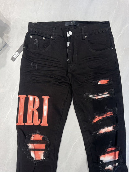 DISTRESSED DENIM “Orange Trash Black”