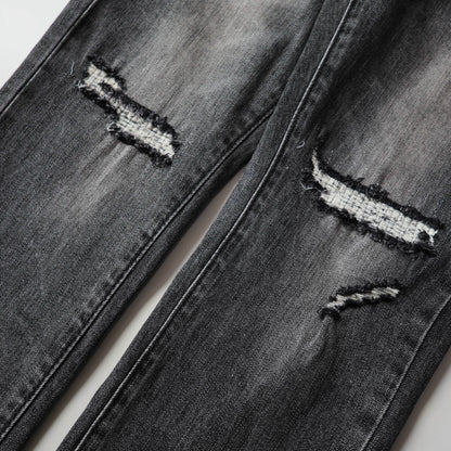 TEXTURED ARCH DENIM “Oil Spill Hem”