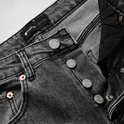 TEXTURED ARCH DENIM “Oil Spill Hem”