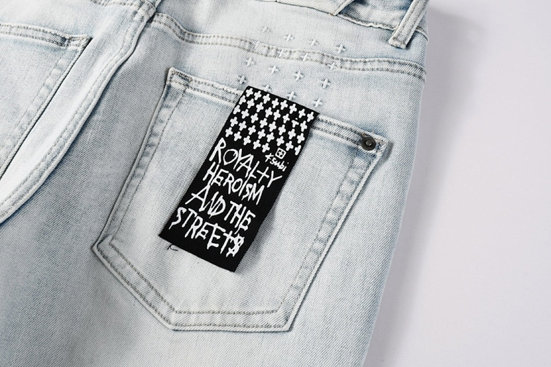 CROSS STITCH DENIM “Patchwork Raven”