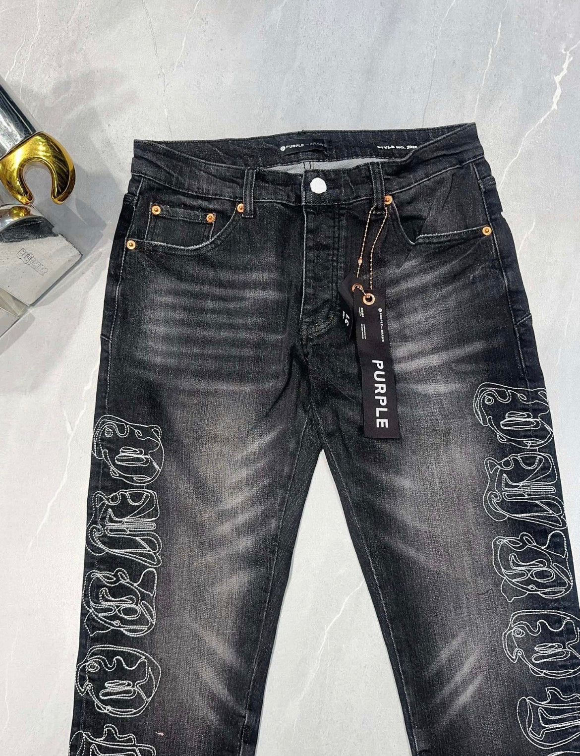 TEXTURED ARCH DENIM “Gothic Embroidery”