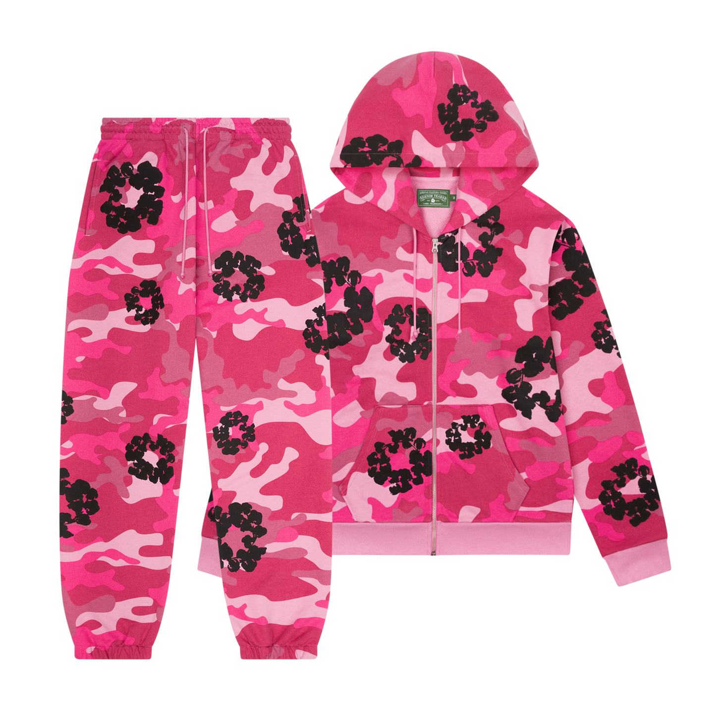 WASHED INDIGO SET “Camo Pink”