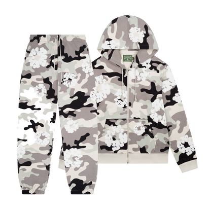 WASHED INDIGO SET “Camo White”