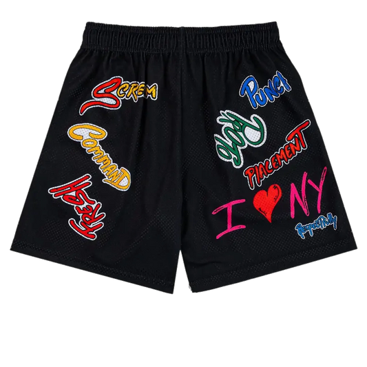 AURORA WASH SHORTS 'Multi Logo Black'