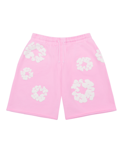 WASHED INDIGO SHORTS “Powder Pink”