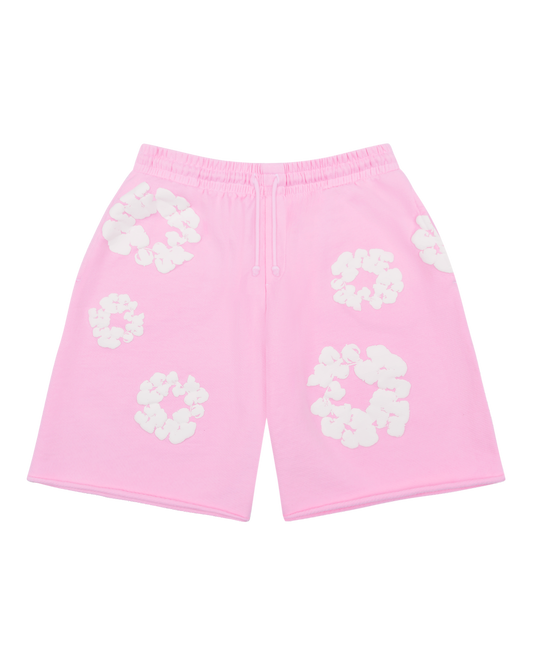 WASHED INDIGO SHORTS “Powder Pink”