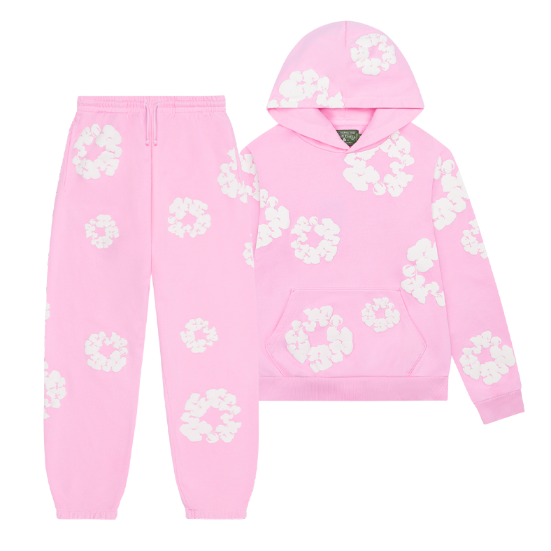 WASHED INDIGO SET “Powder Pink”