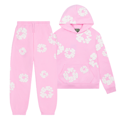 WASHED INDIGO SET “Powder Pink”