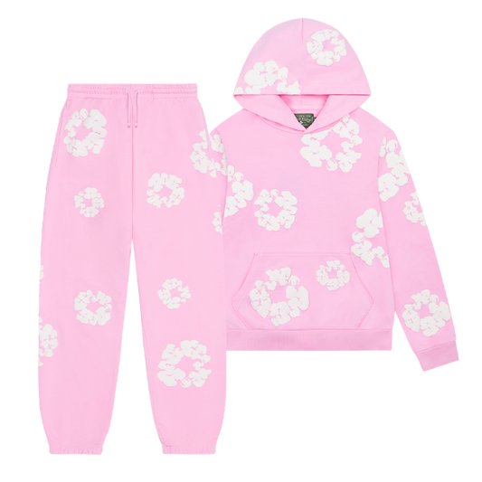 WASHED INDIGO SET “Powder Pink”