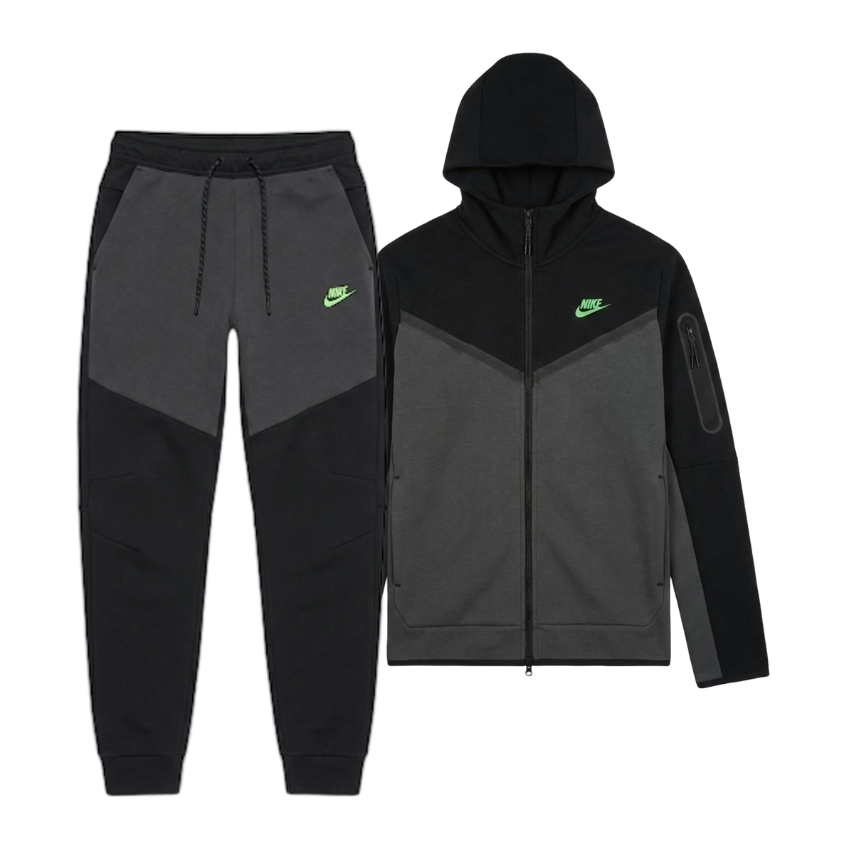 TECHNICAL JOGGER SET “Anthracite/Green Strike”