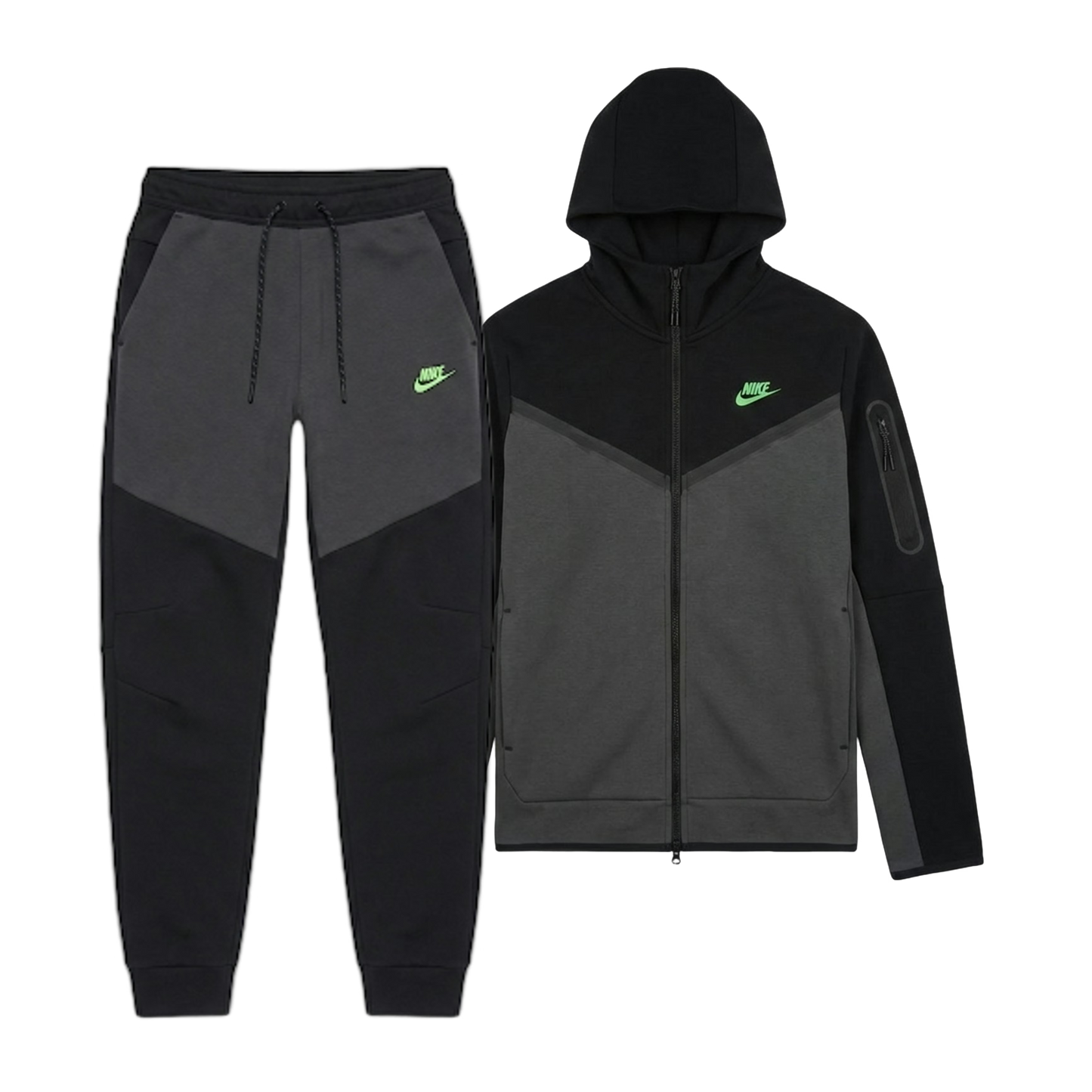 TECHNICAL JOGGER SET “Anthracite/Green Strike”