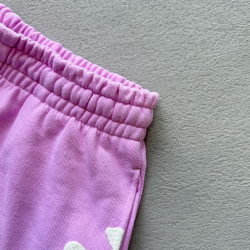 WASHED INDIGO SHORTS “Powder Pink”