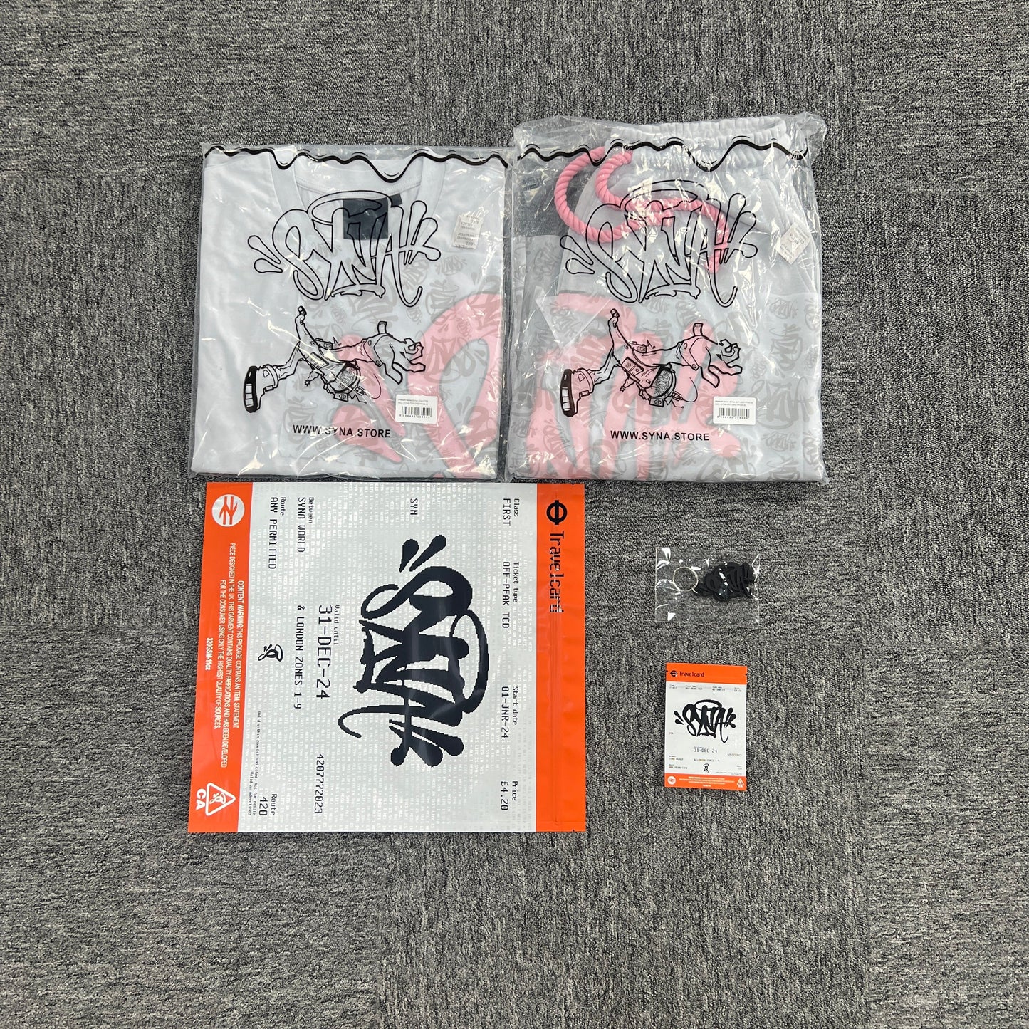 UTILITY SHORTS SET “Pink White”