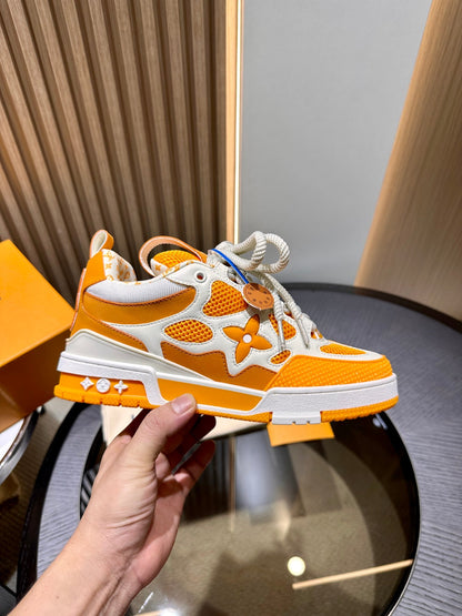 CHUNKY SKATE TRAINER “White Orange”