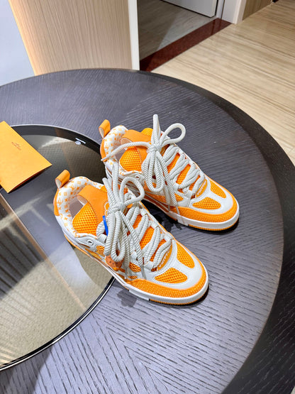 CHUNKY SKATE TRAINER “White Orange”