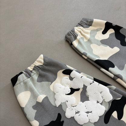 WASHED INDIGO SET “Camo White”