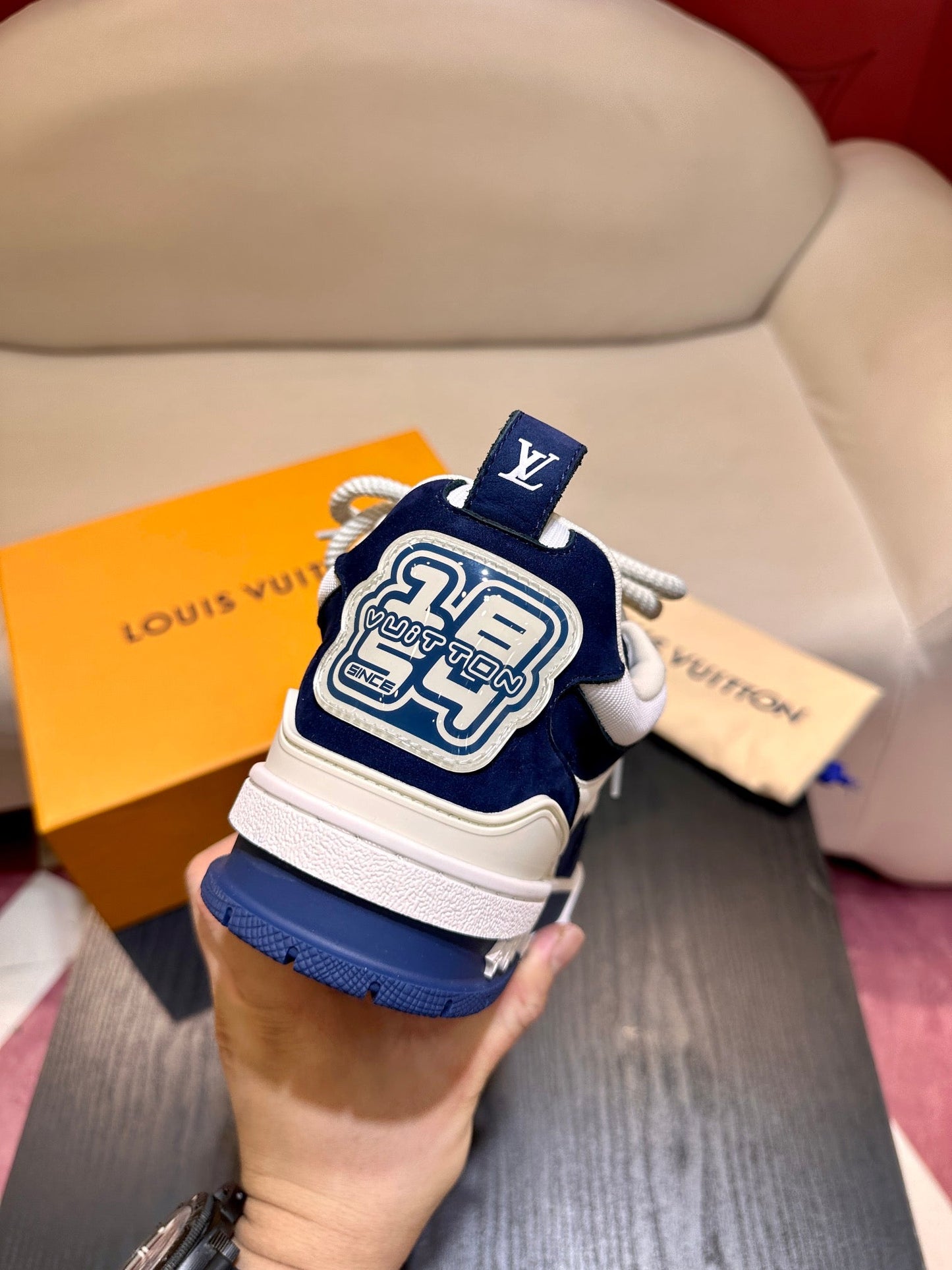 CHUNKY SKATE TRAINER “White Blue”