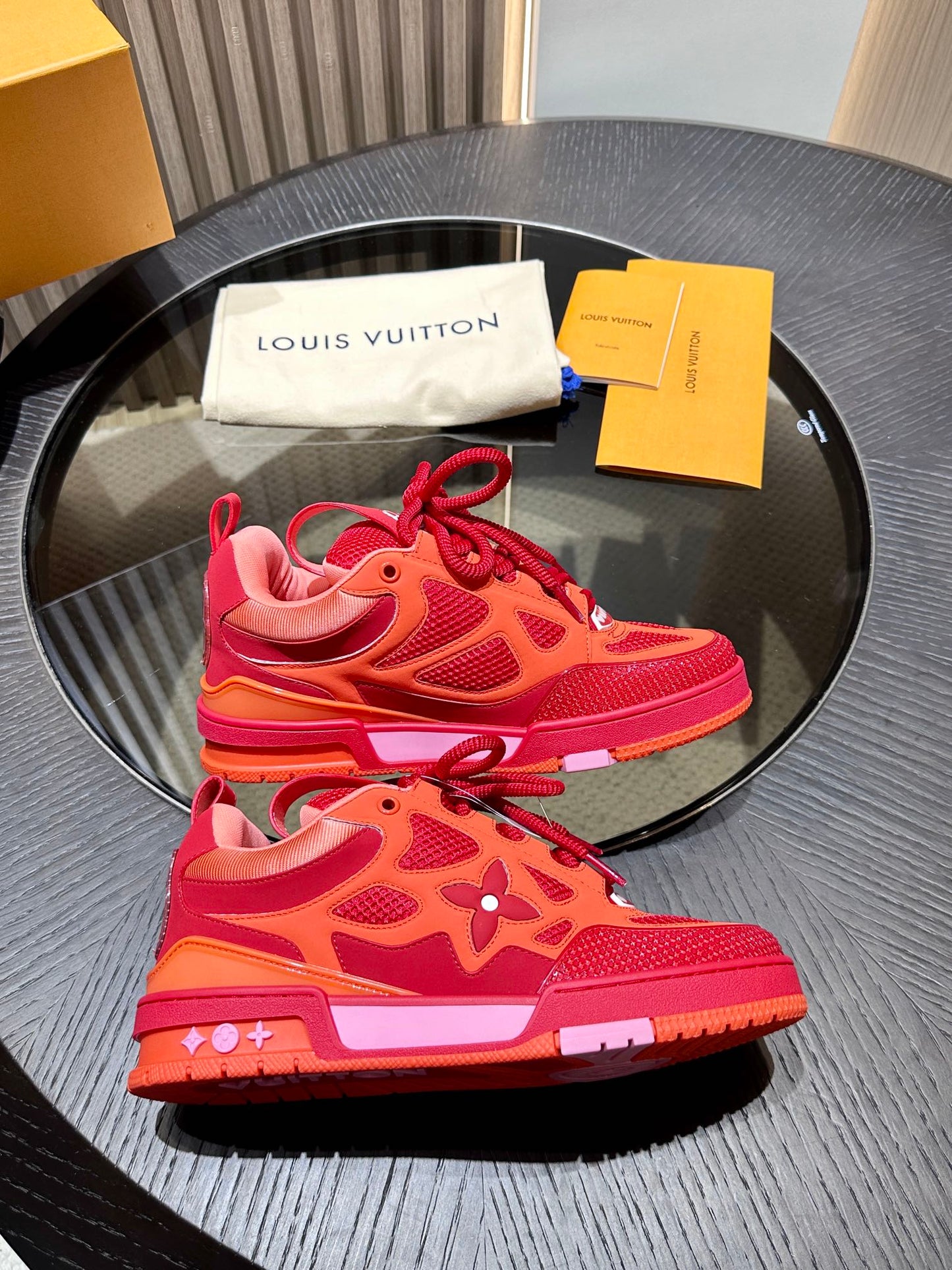 CHUNKY SKATE TRAINER “Fire Red”