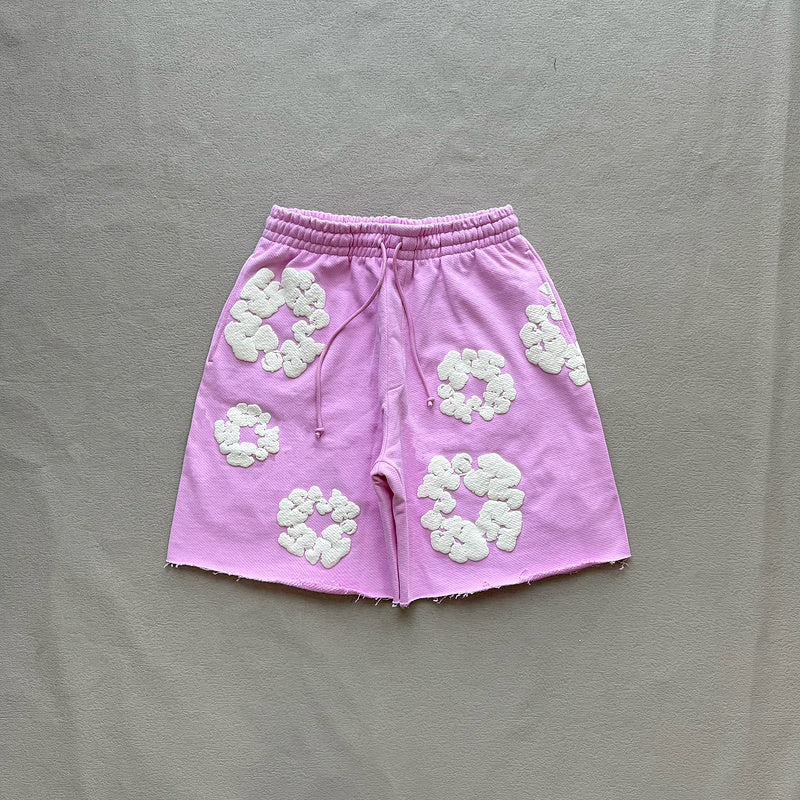 WASHED INDIGO SHORTS “Powder Pink”