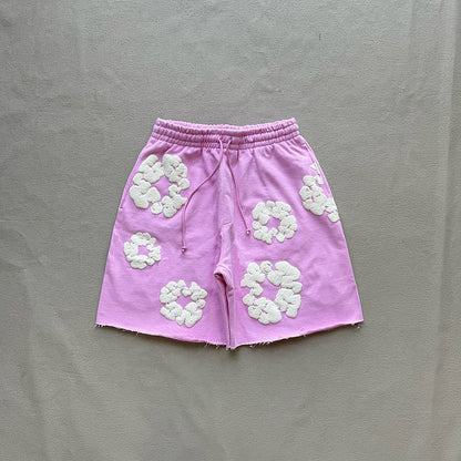 WASHED INDIGO SHORTS “Powder Pink”