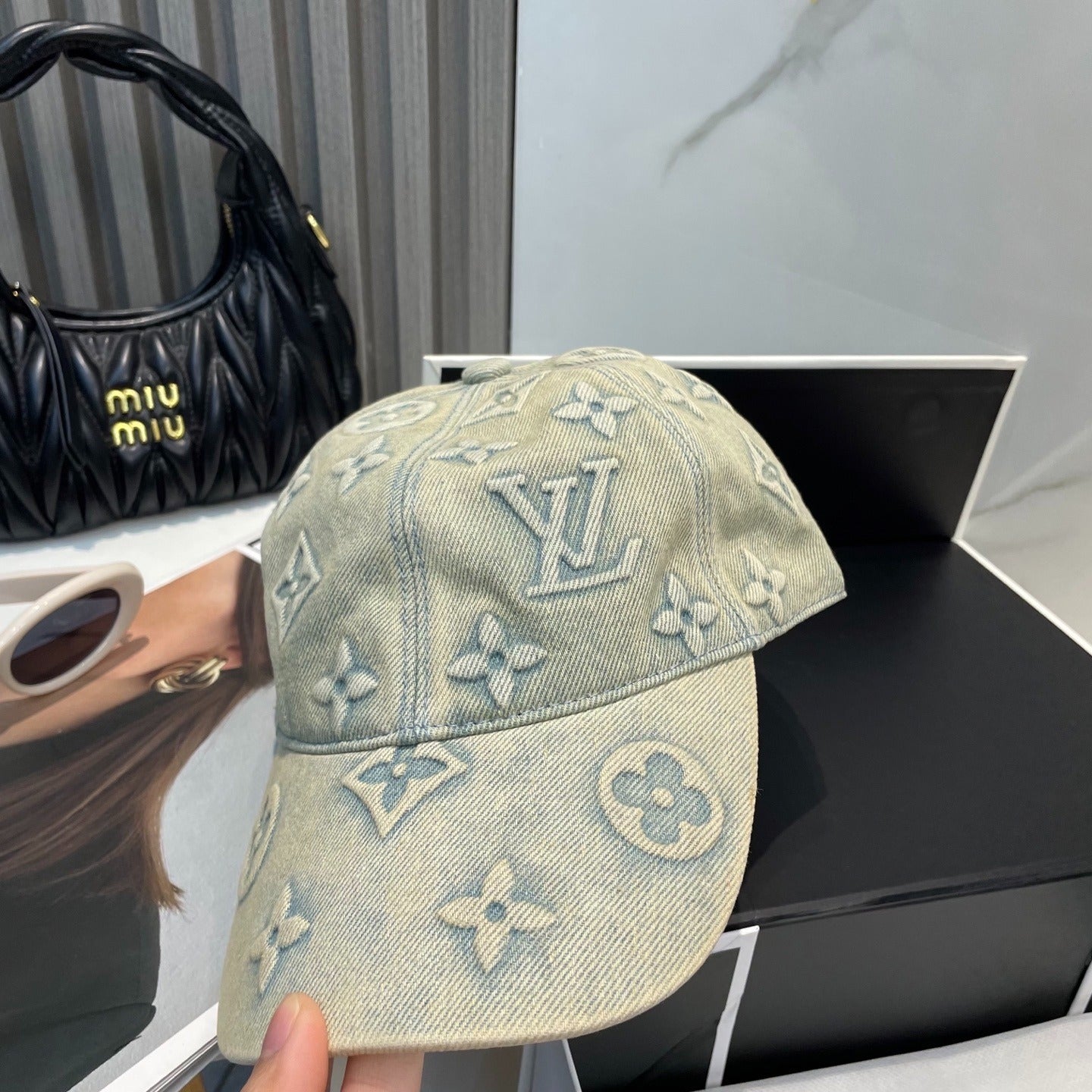 DAMIER FIELD CAP “Washed Denim”