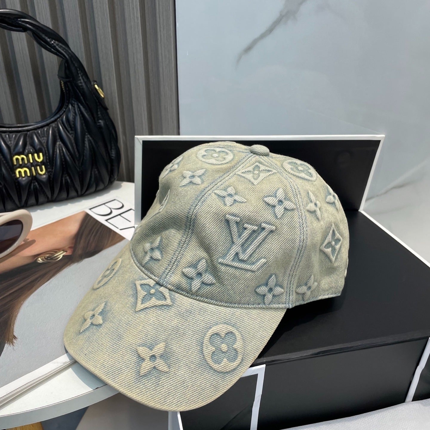 DAMIER FIELD CAP “Washed Denim”