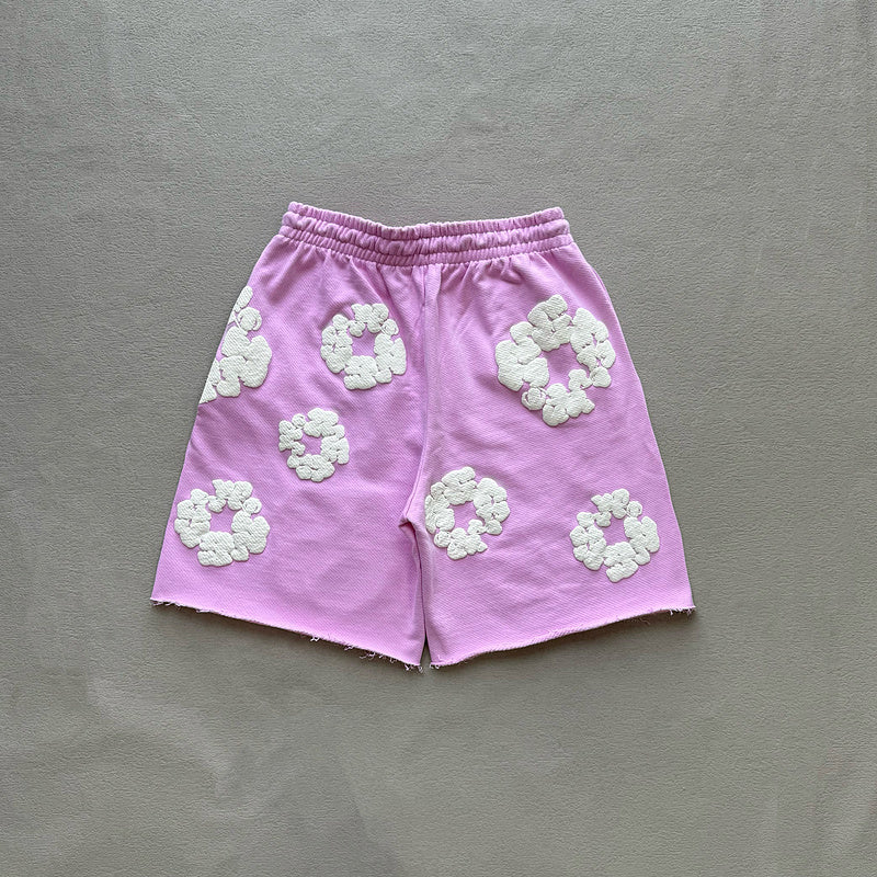 WASHED INDIGO SHORTS “Powder Pink”