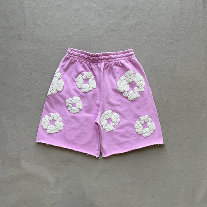 WASHED INDIGO SHORTS “Powder Pink”