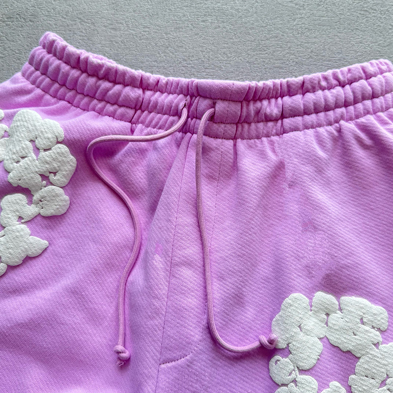 WASHED INDIGO SHORTS “Powder Pink”