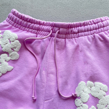WASHED INDIGO SHORTS “Powder Pink”