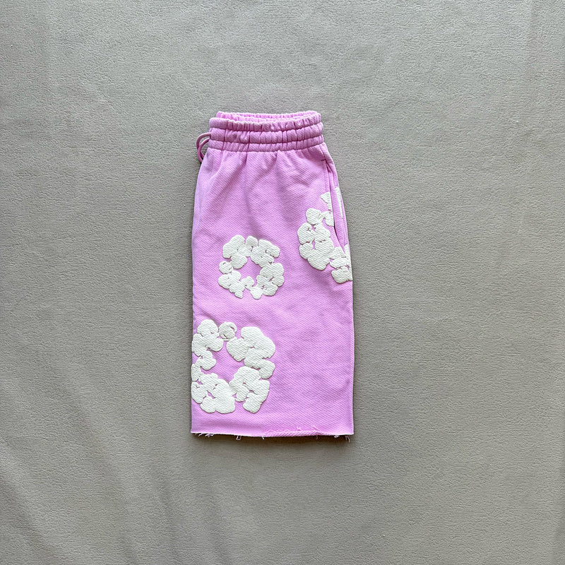 WASHED INDIGO SHORTS “Powder Pink”