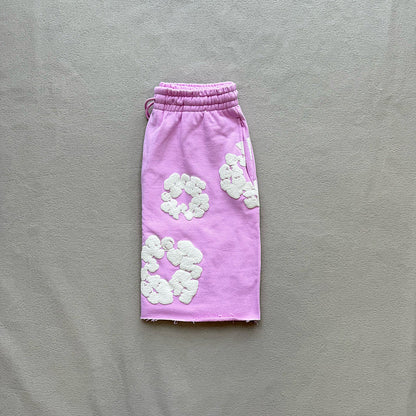 WASHED INDIGO SHORTS “Powder Pink”
