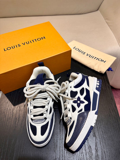 CHUNKY SKATE TRAINER “White Blue”
